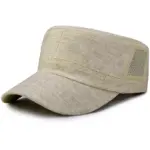SpringSummer Linen Mesh Breathable Flat-Crown Cap