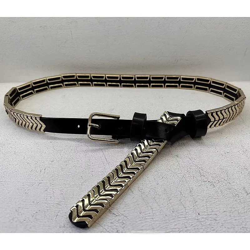 Personalized Metal And Genuine Leather Belt Versatile For Women Personalized Metal And Genuine Leather Belt Versatile For Women