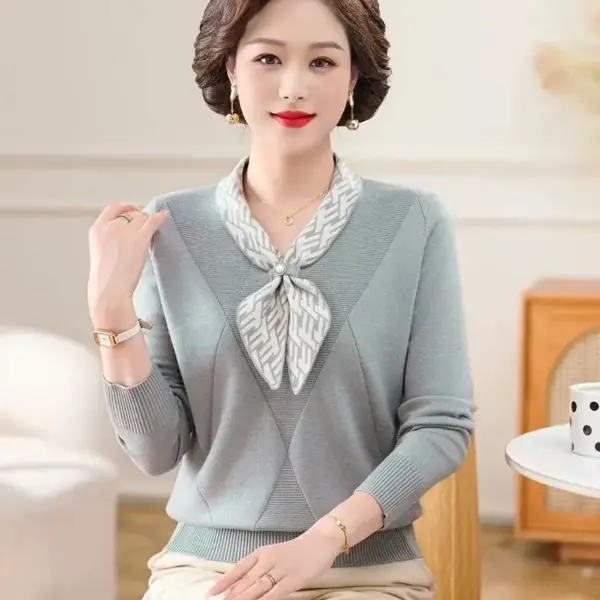 Thick Ribbed Pullover Knit Sweater for Loose Fit, Long Sleeve