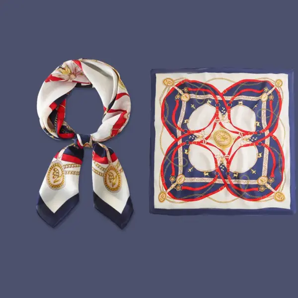 Yellow Small Square Silk Scarf For Women
