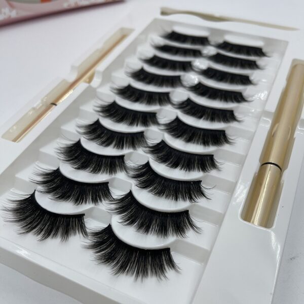 Waterproof Non-Bleaching Magnetic False Eyelashes Set - 10 Pairs