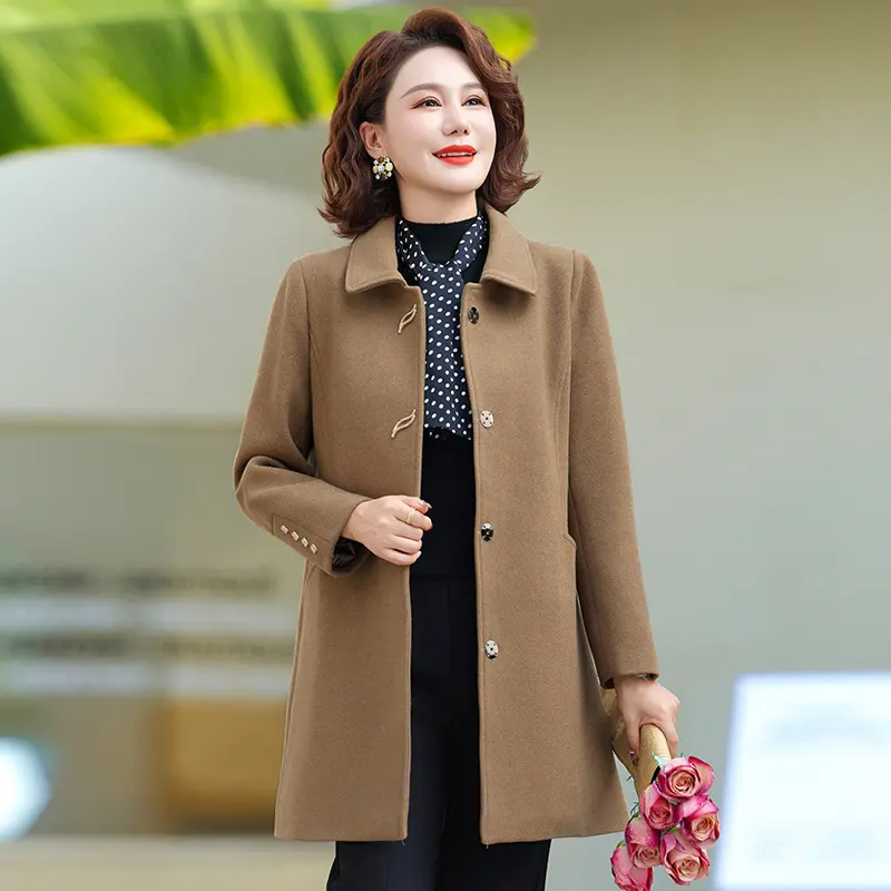 Polished Mid-Length Wool Blazer for Women with Comfort Fit Polished Mid-Length Wool Blazer for Women with Comfort Fit