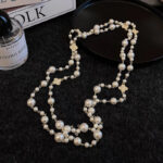 Retro Multi-layer Pearls Necklace Fashion Long Sweater Chain Versatile Accessories For Women