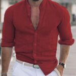 ba8fcfea-9051-45f4-98f1-e6046f43c42a-1.jpg Comfortable Cotton Men’s Long Sleeve Button Shirt - Solid Colors