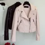 PU Short Women's Small Leather Jacket