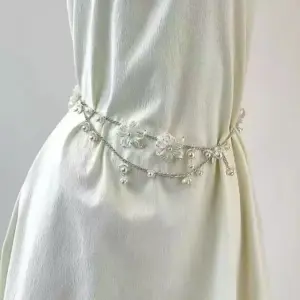 Pearl Tassel Flower Waist Chain for Girly Outfit Styling