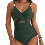 Breathable Mesh One-Piece Swimsuit for Women - Nylon