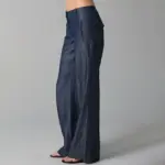 Womens Retro Striped Cotton-Linen Cropped Pants, Loose Fit