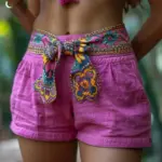 Viva Magenta Linen Shorts