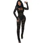 bd2f7d96-a554-4ca9-b095-08bd2330d8b1.webp Fashion Solid Color Lace See-through Hollow Out Stitching Slim Fit Sexy