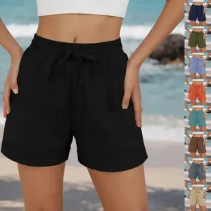 Women's Solid Color Casual Beach Shorts
