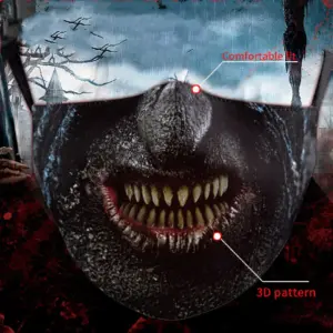 Funny Horror Face Halloween Double-Layer Dust Mask