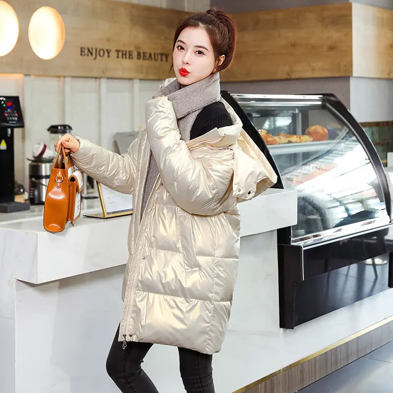 Warm Mid-Length Plus Size Padded Jacket with Faux Fur Collar Warm Mid-Length Plus Size Padded Jacket with Faux Fur Collar