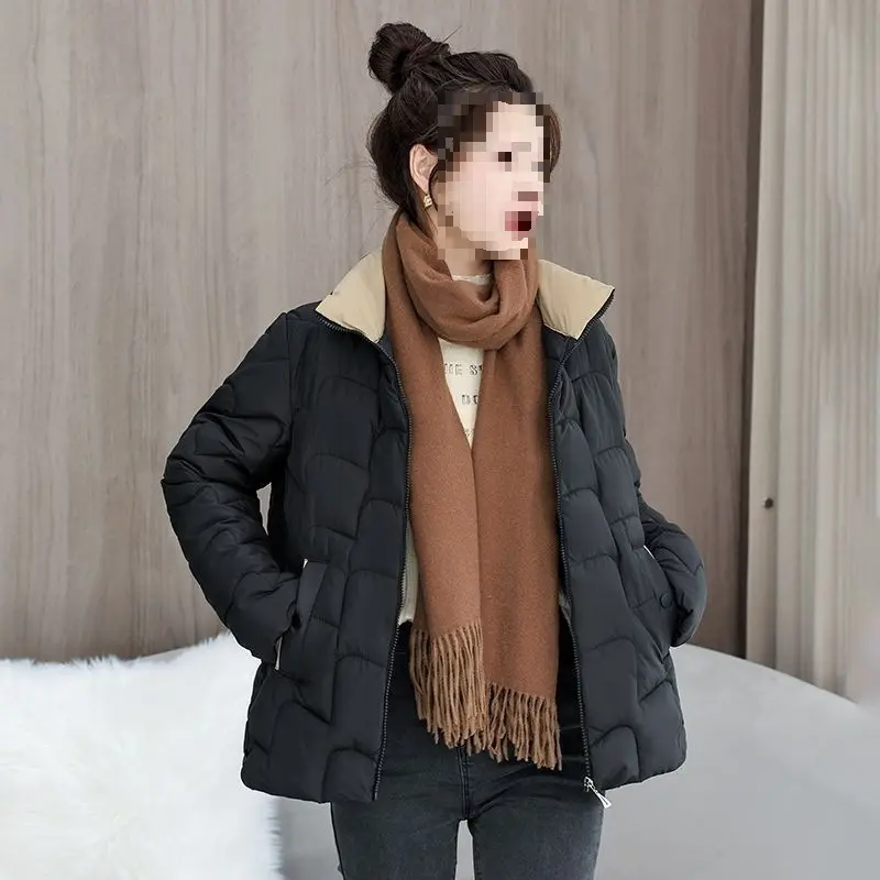 Thickened Cotton-Padded Coat for Moms, A-Line Korean Style Thickened Cotton-Padded Coat for Moms, A-Line Korean Style