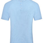 Easy-Fit Blue Polyester Polo Shirt for Men, Short Sleeve