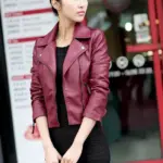 Women's PU Leather Jacket Women's Short Slim Small Coat
