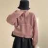 Warm Half Zip Stand Collar Sweatshirt for Women - Thick