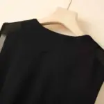 Versatile Sleeveless Womens Garment With Designer Touch Round-Neck Mesh Vest