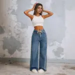 c03a96cb-381d-4f76-8902-8f20432adf84.webp Adjustable Drawstring Waist Retro Blue High-Waist Jeans
