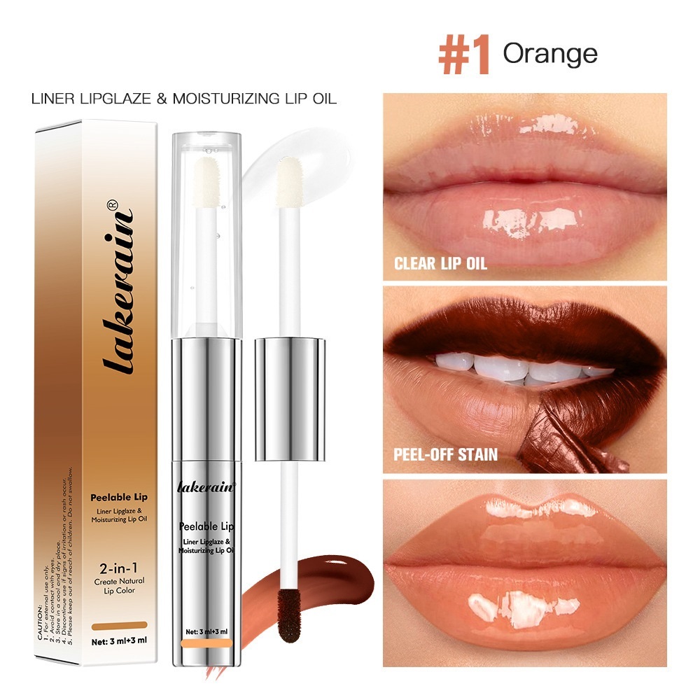 Moisturizing 2-in-1 Peel-Off Lip Gloss for Long Wear (3+3 ml)