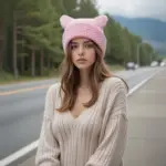 Warm Pointed Knit Beanie for Women - Free Size, Windproof