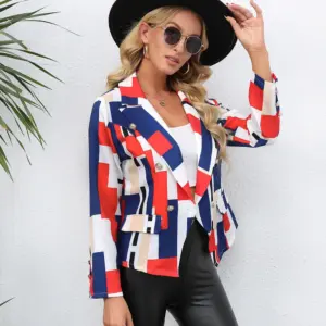 Statement Print Lapel Ladies Blazer, Lightweight Fit