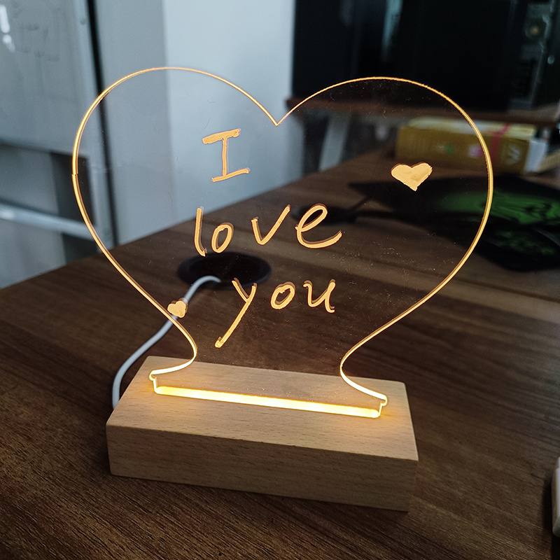Warm LED USB Acrylic Message Board Night Light with Pen Warm LED USB Acrylic Message Board Night Light with Pen