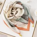 Thermal Square Scarf With Magnetic Clasp Triangular Silk Scarf Cotton Neck Warmer For Women