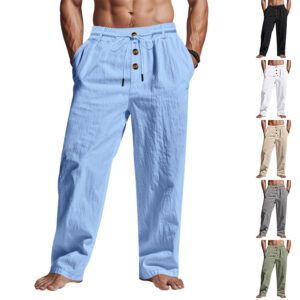 Breathable Men's Drawstring Beach Pants Loose Fit