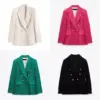 Pockets Double-Breasted Midi Blazer for Women - 4 Colors Pockets Double-Breasted Midi Blazer for Women - 4 Colors