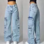 High-Waist Straight-Leg American-Style Denim Jeans for Women