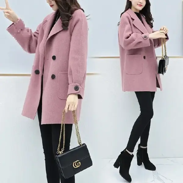 Slimming Plus Size Wool Blend Coat, Mid-Length for Winter Slimming Plus Size Wool Blend Coat, Mid-Length for Winter