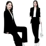 Business Suit Wide Leg Pants Two-piece Suit For Women