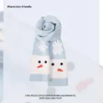 Light Blue Plaid Women’s Scarf with Tassels for Winter Wear