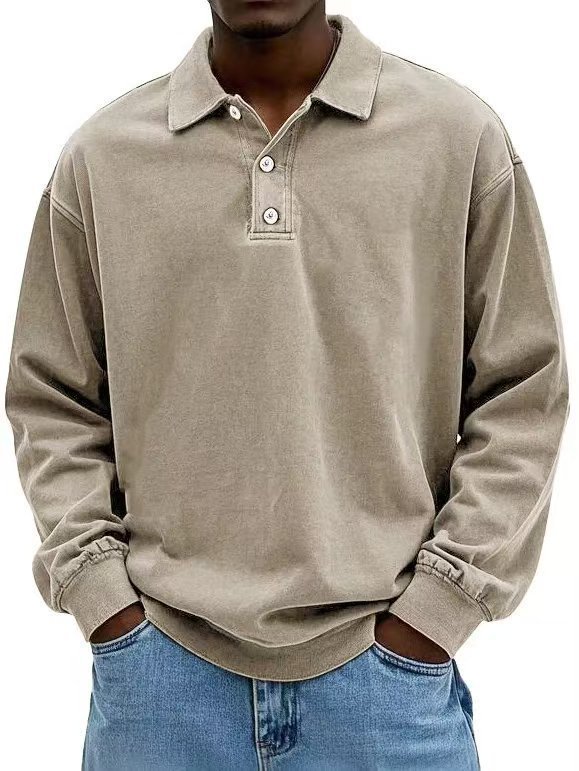 Fall Men's Long Sleeve Polo Shirts Casual Breathable Comfortable Tees Shirt Solid High Quality Sweatshirt Male T-Shirt Fall Men's Long Sleeve Polo Shirts Casual Breathable Comfortable Tees Shirt Solid High Quality Sweatshirt Male T-Shirt