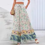 Bohemian Multicolor Printed Maxi Dress for Women, Loose Waist