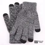 Warm Wool Knitted Touchscreen Gloves, Free Size Unisex