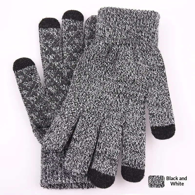 Warm Wool Knitted Touchscreen Gloves, Free Size Unisex