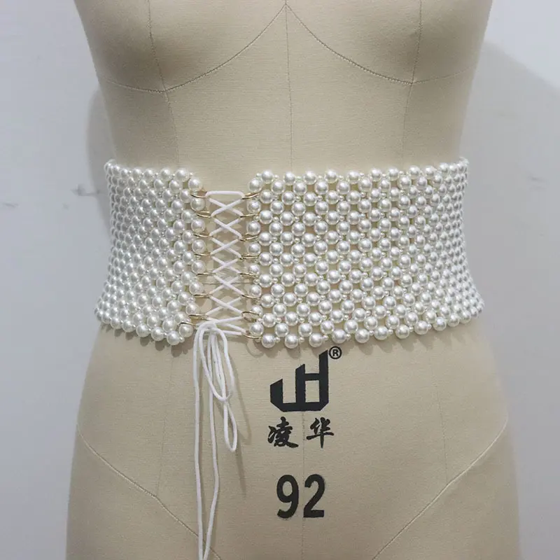 Classic Handmade Beaded Waist Cincher OL Commuter Elastic Waistband