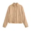 Warm Suede Velvet Jacket for Women, Stand Collar Warm Suede Velvet Jacket for Women, Stand Collar