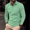 Buckle European And American Men's Daily Casual Polo Collar Long Sleeve Polo Wear Buckle European And American Men's Daily Casual Polo Collar Long Sleeve Polo Wear