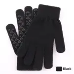 Warm Wool Knitted Touchscreen Gloves, Free Size Unisex