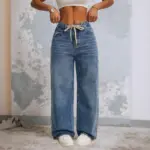 c6b112e0-cdd7-404c-aab7-04337798d788.webp Adjustable Drawstring Waist Retro Blue High-Waist Jeans