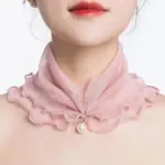 Breathable Womens Sun-Protective Neck Gaiter Veil with Chiffon Mesh