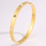 Titanium Steel Square Four-stone Non-fading Stainless Steel Bracelet