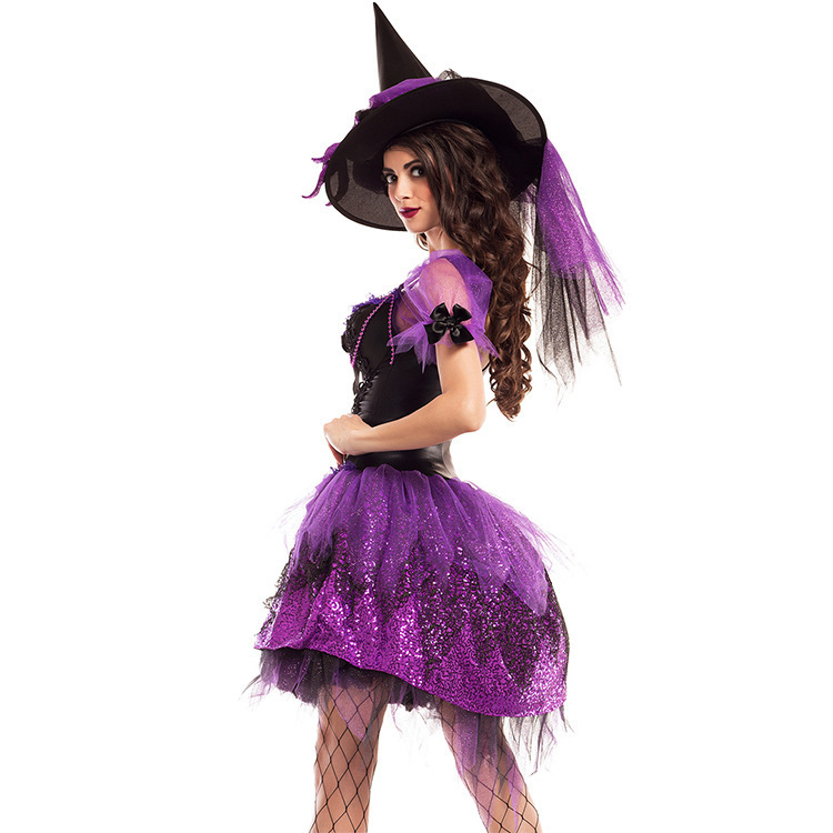 Sparkly Sequin Purple Witch Costume for Roleplay Cosplay Sparkly Sequin Purple Witch Costume for Roleplay Cosplay