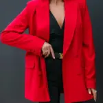 Tailored Double-Breasted Blazer for Autumn-Winter, Long Sleeve