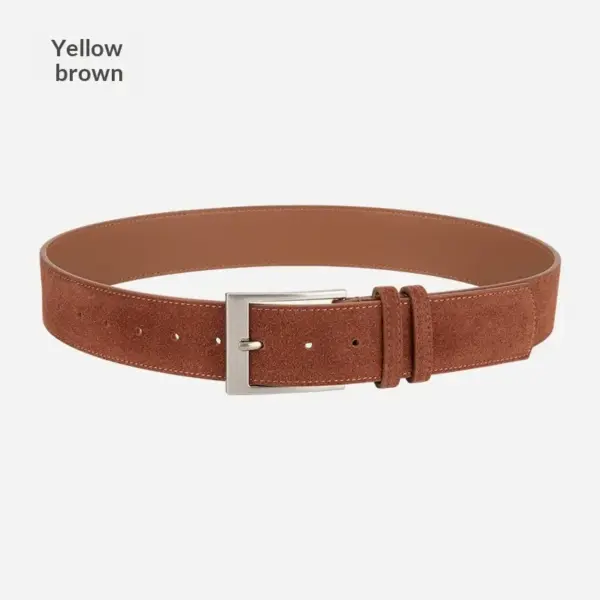 Wide Genuine Leather Waist Belt for Women, Retro Pin Buckle