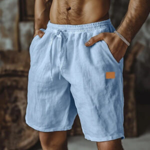 Solid-color Breathable Everyday Beach Capri Casual Pants