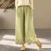 Moms Summer Cotton-linen Wide-leg Pants For Women